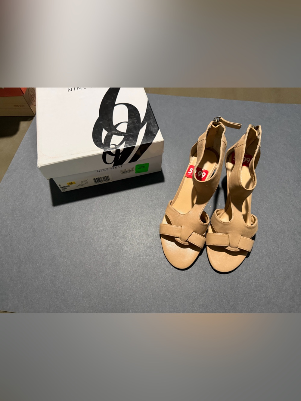 Nine West Tan Knotted Open-Toe Heeled Sandals